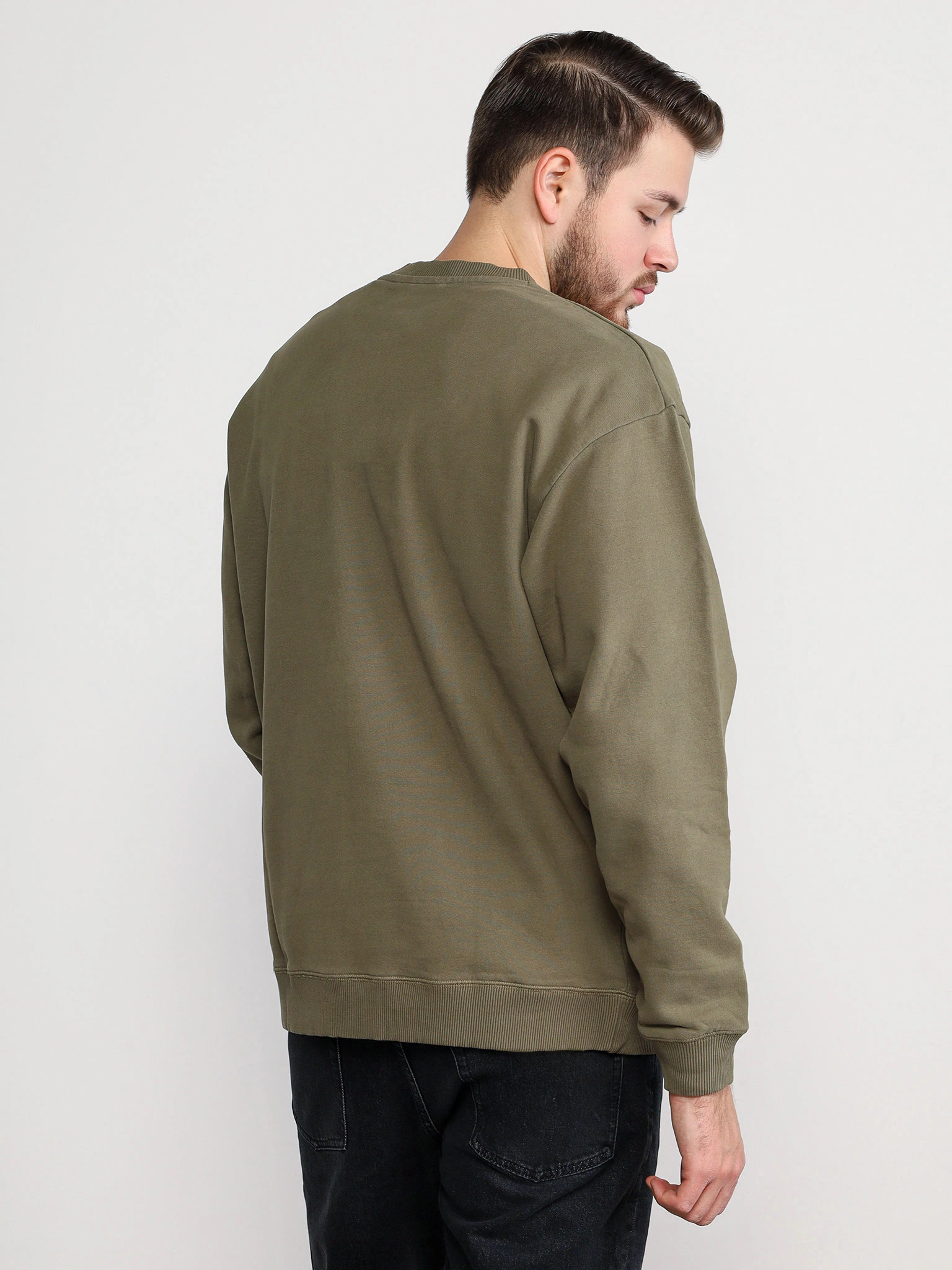 Пуловер цвета хаки из хлопка